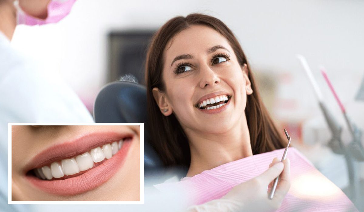 a woman consulting her dentist for teeth whitening