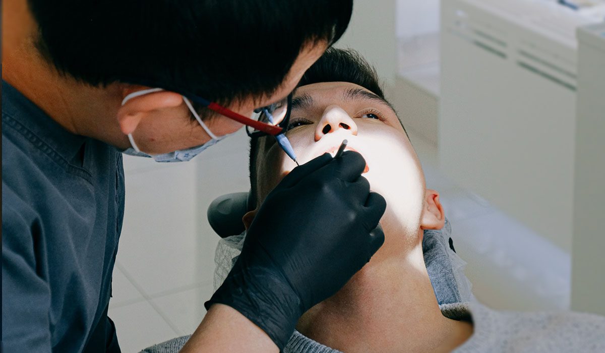 a man having his dental check-up