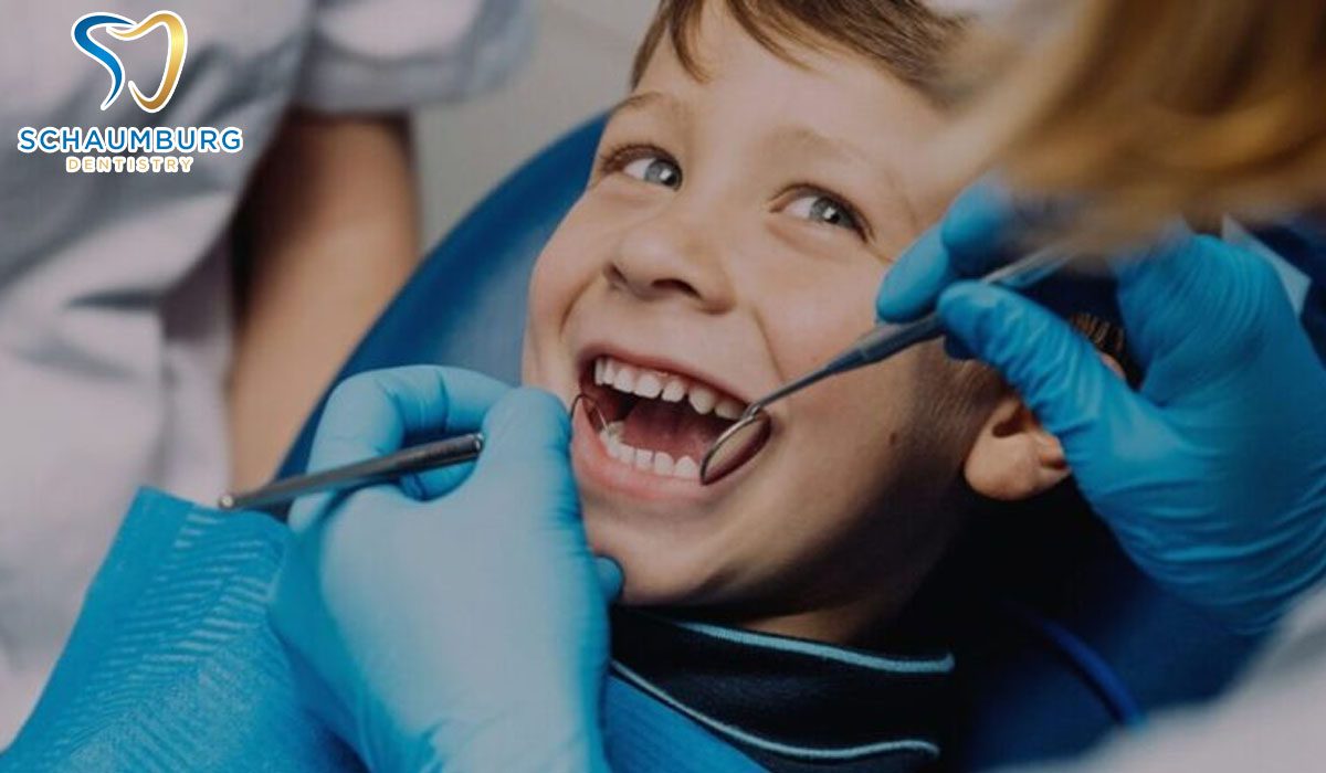 little boy on his dental checkup